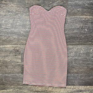 NWT Coincidence & Chance red and white strapless mini dress size small S B184